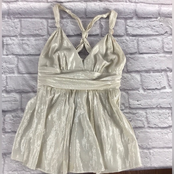 Rare Vintage Silk Goddess Top Victoria’s‎ Secret Moda Intl Metallic Silk SZ S - Picture 5 of 10